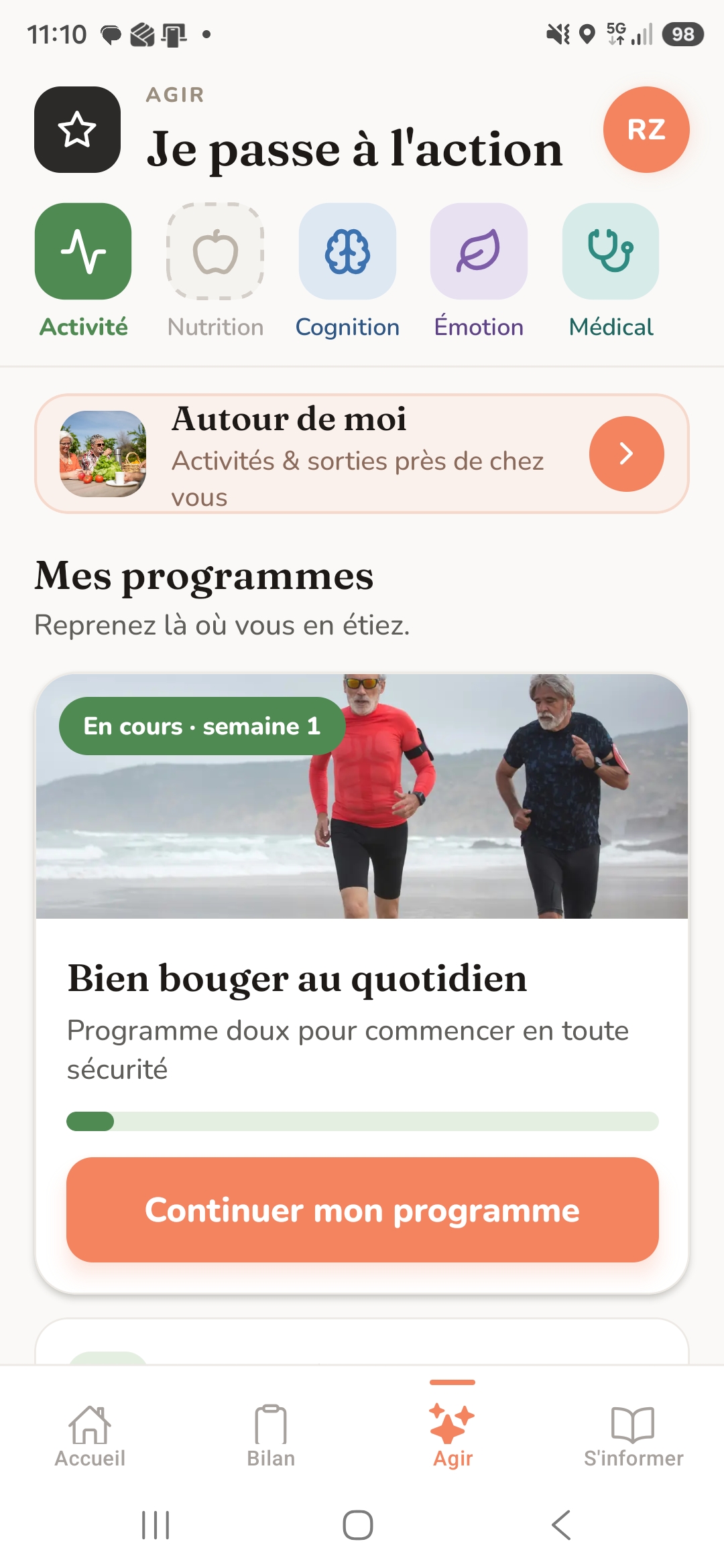 Aperçu de l’application Bien Vieillir Ensemble